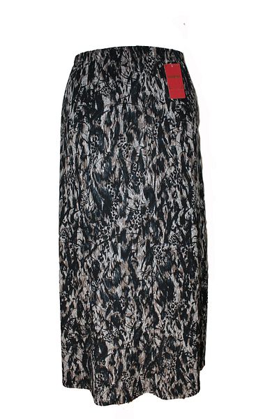 HESNA Women's Battal Size 8 Piece Quality Elastic Black Skirt