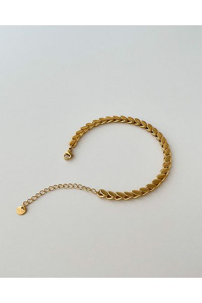 eyla collection Steel Barley Model Bracelet - Gold Color Detailed