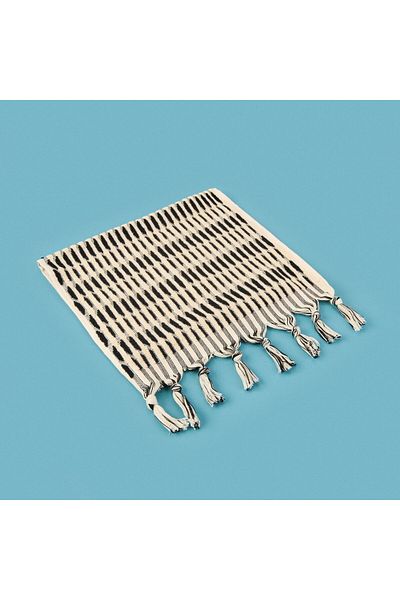 MATMEL Soft Greta Hand Towel - Ecru / Black - 30X50 cm