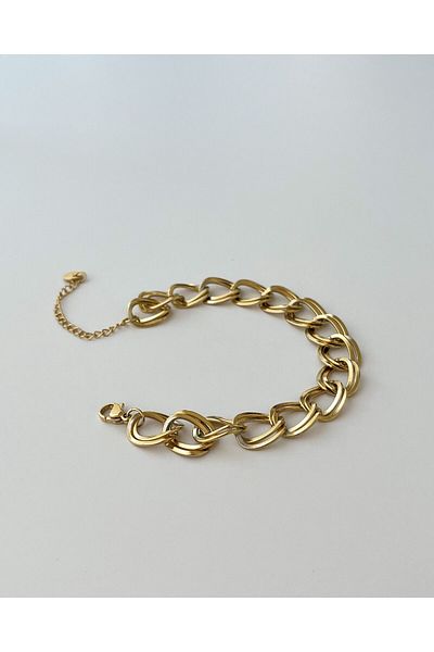 eyla collection Gold Steel Thick Chain Bracelet