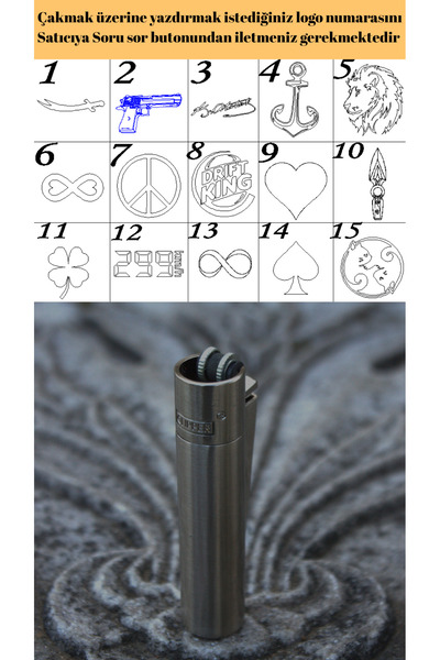 WORKER Clipper Kişiye Özel Taşlı Çakmak