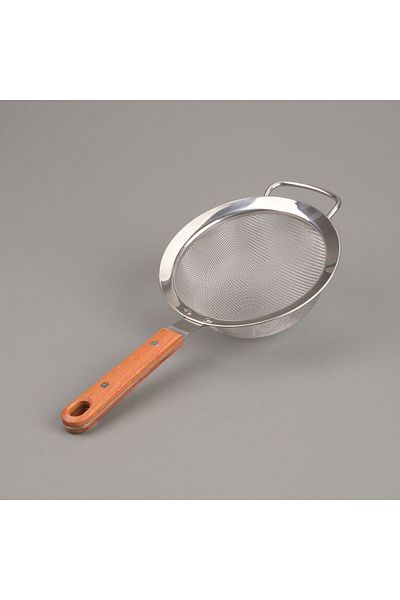 MATMEL Wooden Handle Strainer - Gray / Brown - 16 cm