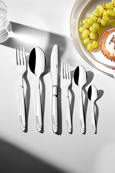 Nehir Lisbon Plain 72 Piece Cutlery Set for 12 People