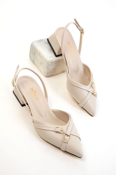 SOHO Beige Women's Classic Heeled Shoes 20599