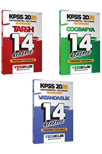 Yediiklim Yayınları 2026 Kpss Ortaöğretim Ön Lisans Genel Kültür Tarih Coğraf...