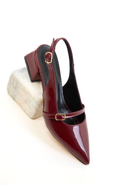 SOHO Claret Red Patent Leather Women's Classic Heeled Shoes 20656