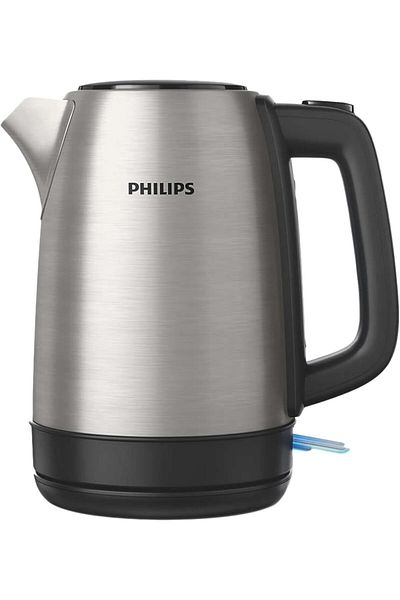 Philips 2200W Daily Collection Metal Kettle Silver and Black Hd9350/92