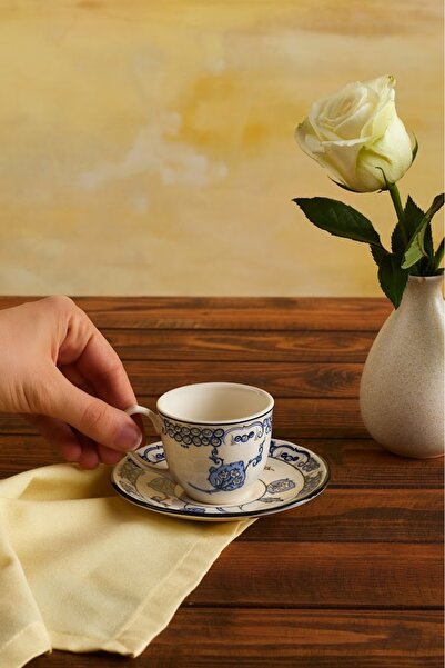 Karaca İznik Hatai Kahve Fincanı ve Tabağı 90 ml