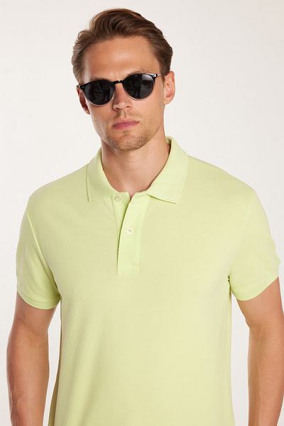 Tudors Ανδρικό T-shirt Slim Fit Slim Fit 100% βαμβακερό πράσινο γιακά πόλο