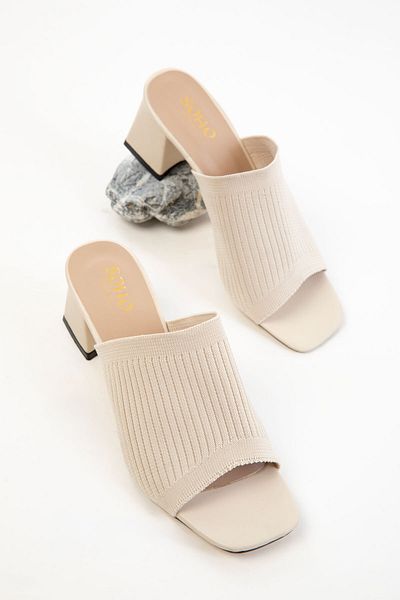 SOHO Beige Women's Classic Heeled Shoes 20645