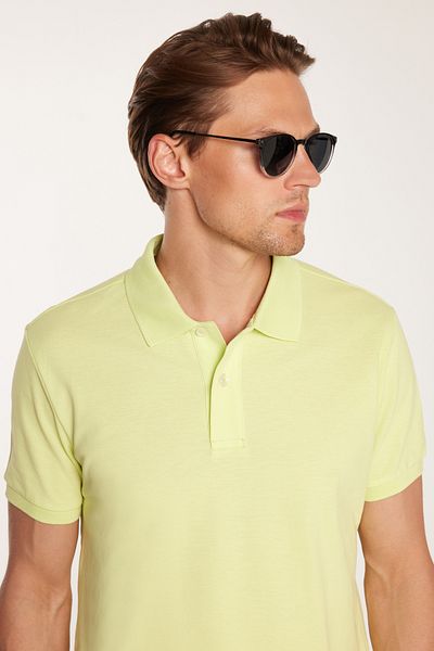 Tudors Ανδρικό T-shirt Slim Fit Slim Fit 100% βαμβακερό πράσινο γιακά πόλο