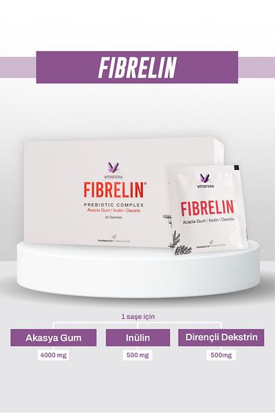 Vitisfera Fibrelin Acacia Gum - Inulin Prebiotic Complex - 30 Sachet Resistant Decstrin