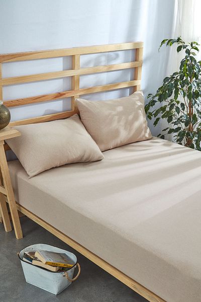 Trendyol Collection Double Elastic Easy-Iron Sheet & 2-Piece Pillowcase Set