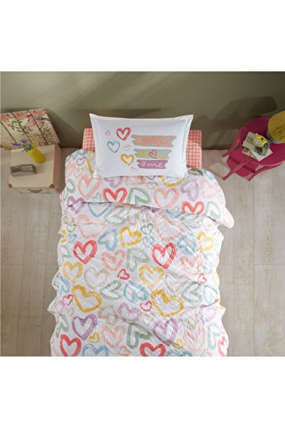 ŞENER HOME Heart Patterned Children'S-Teenager's Room Four Seasons Complete Set Single - Clasy Selfie