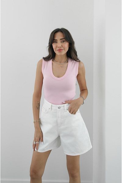 Havoş Powder Pink V-Neck Tank Top