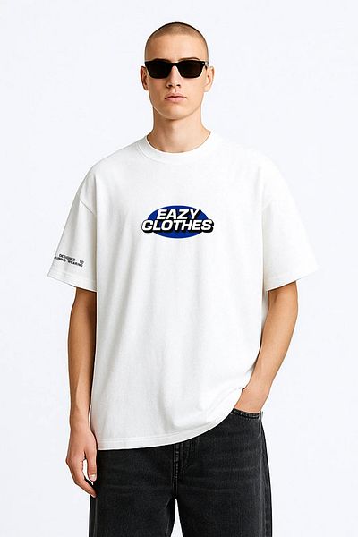 Eazy Co Tricou alb unisex cu mânecă scurtă Feel Better