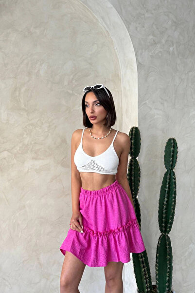 bacc Kadın Pembe Eteği Volanlı Fırfırlı Etek BCHN-2525808