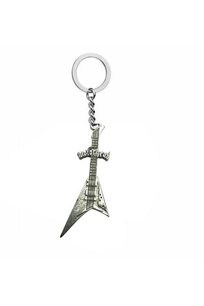 Herşey Nota Motörhead Themed Electric Guitar Keychain – Metal Heavy Metal Rock Accessory