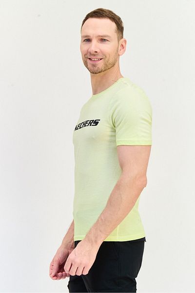 SKECHERS Men Sportswear Fit Short Sleeve Outdoor T-Shirt, Light Yellow