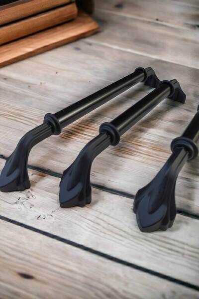 Dizaynhouse مقبض أثاث بجعة باللون الأسود مقاس 256 مم، نموذج أنيق من الخزانة ا...