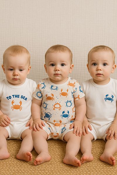 Cherub Baby 3-Piece Short Sleeve Summer Jumpsuit Set for Baby Boy