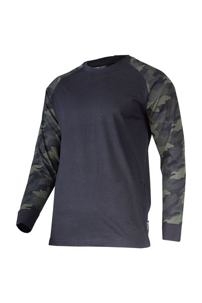 Lahti Pro Long Sleeve Cotton T-Shirt / Black-Camouflage - M