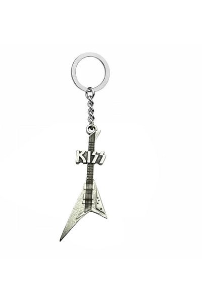 Herşey Nota Kiss Rock Band Electric Guitar Keychain – Metal Glam Rock & Hard Rock Accessory
