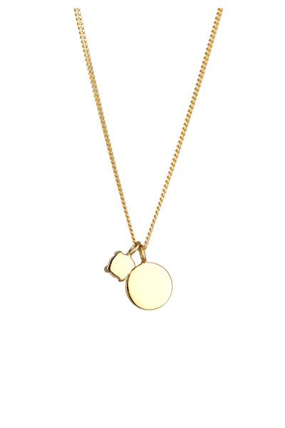 ELLI Náhrdelník pro ženy, kruhový řetízek s články, syntetický opál, kabošon, bílé stříbro 925, 40 cm