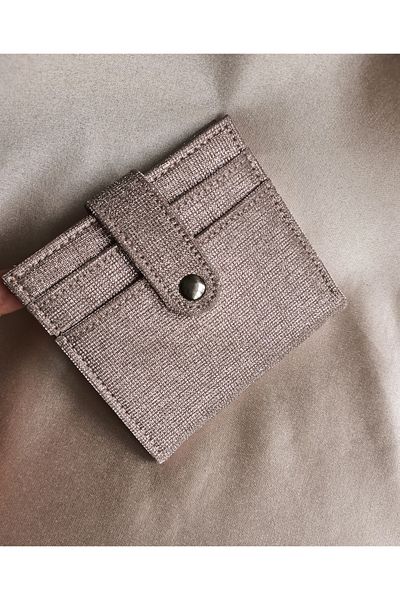 Gül Karatekin Women's Powder Snap Closure Glitter Card Holder (Non-Shedding)