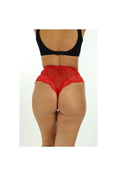 Narnuga Red Women's Striped Panties Veronica-K1009