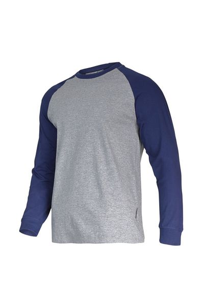 Lahti Pro Long Sleeve Cotton T-Shirt / Grey-Blue - Xl