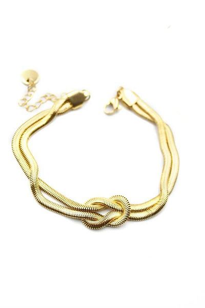 Angoravi Knot Chain Steel Bracelet - Gold