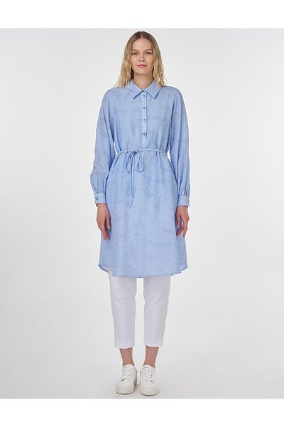 KYR Lace-Up Viscose Tunic Dust Smoke