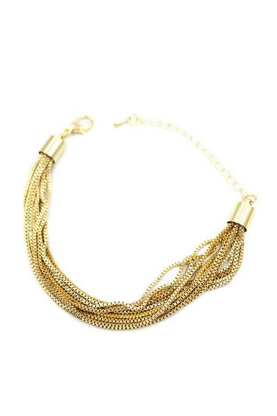 Angoravi Chain Bracelet - Gold Pink Style