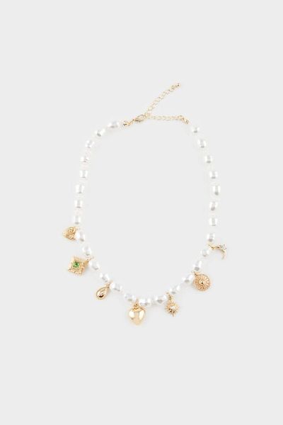 DeFacto Women's Pearl Charm Detailed Necklace F4035Axns