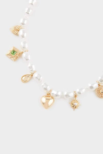 DeFacto Women's Pearl Charm Detailed Necklace F4035Axns