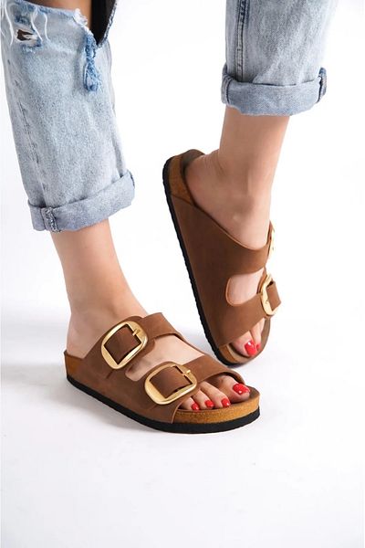 PLN SHOES Unisex Ορθοπεδική Σόλα Ανατομικές Παντόφλες Καθημερινές Άνετες Παντόφλες με Διπλή Πόρπη