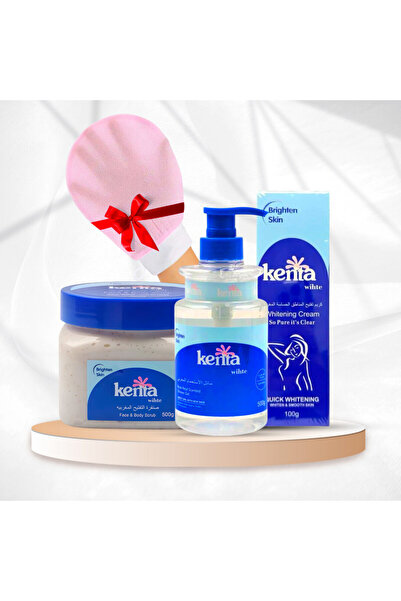 Kenta مجموعة العناية بالجسم - مقشر + جل استحمام + كريم تفتيح