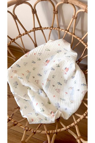 Mamareng Ocean Series Muslin Cover 100% Cotton 90X90 cm