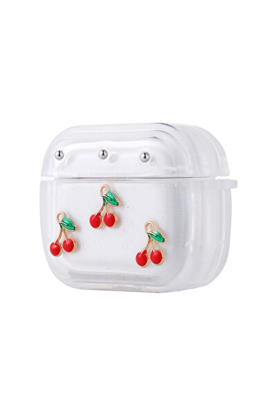 Başkenttekno سماعات ابل ايربودز الثالثة Nesil Airbag 44 حافظة عمود شفافة لامعة بتصميم وسادة هوائية