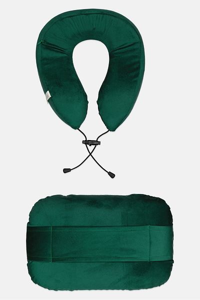 Catherine Malandrino 2 Pieces Memory Foam Travel Pillow, Green