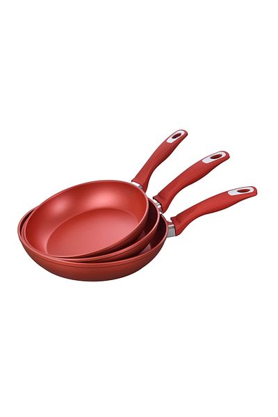 Zass Gourmet ZG-ACS 06 non-stick die-cast aluminum pan set, Red