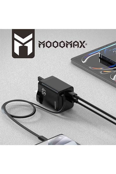MOOGMAX 45W Type-C charger for ultra-fast and efficient charging for iPhones and tablets