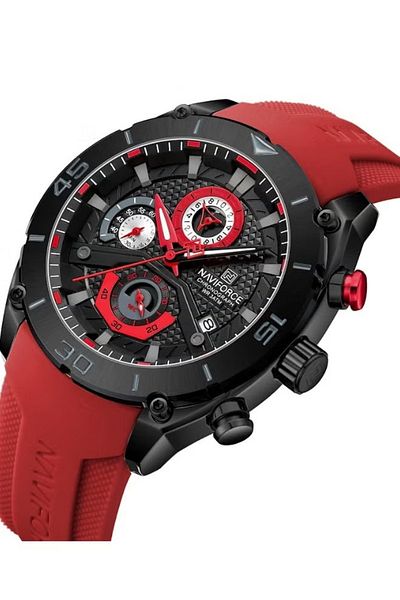 Naviforce Men’s Watch Chronograph Business Quartz Wrist Watches Waterproof Luminous Silicone Strap