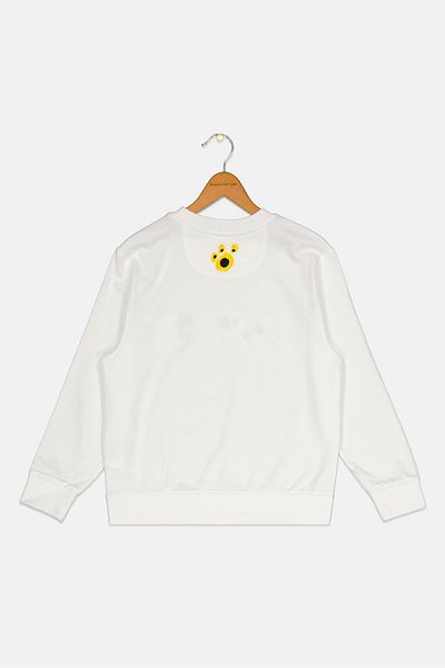 Esprit Kids Girl Crew Neck Long Sleeves Graphic Print Sweatshirt, White