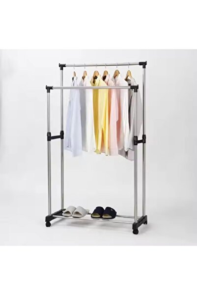 rexa رف ملابس مزدوج القطب من الفولاذ المقاوم للصدأ والمعدن عالي التحمل من الم...