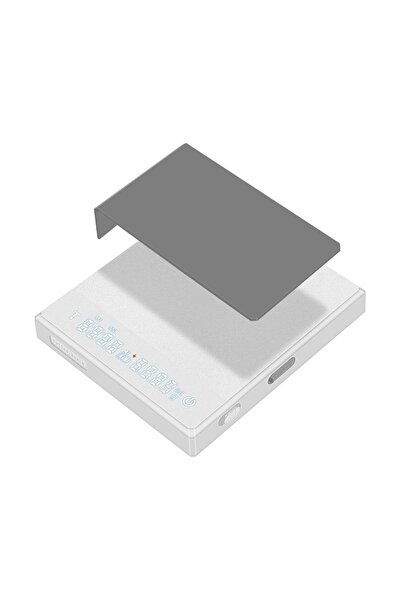 LEBLOU Cantar Digital Multifunctional Cafea si Bucatarie: Precizie 0.1g, Gama 0.3-2000g, Reincarcabil Alb