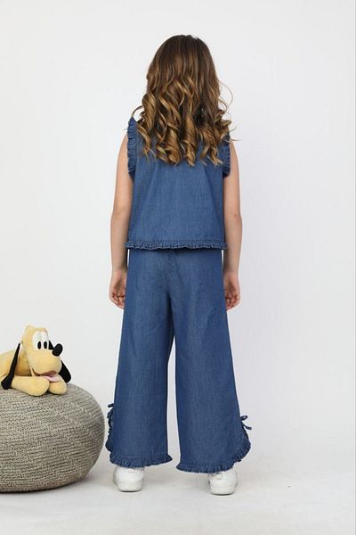 Minigimin Cicileri My Little Girl's 2-Piece Set with Bow Detail - Navy Blue