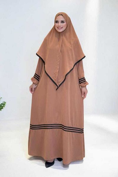 Bym Fashion Shawl Dress Double Set 6036 Tan