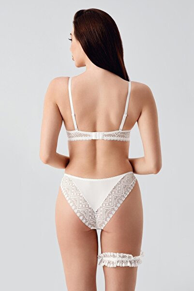 C&City Push-Up Padded Leg Band Bra Suit C14155 Ecru